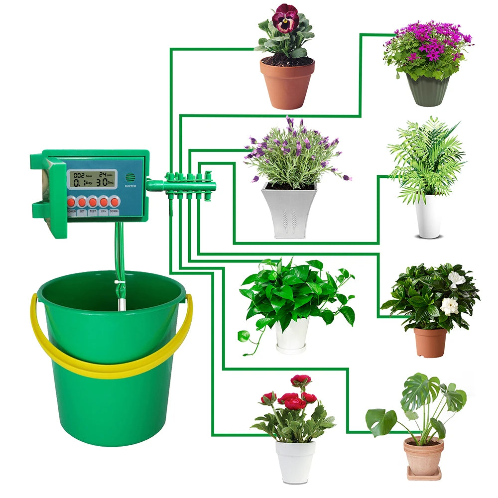 Automatic Micro Home Drip Irrigation Watering Kits System Sprinkler with Smart Controller for Garden,Bonsai Indoor Use - JustgreenBox