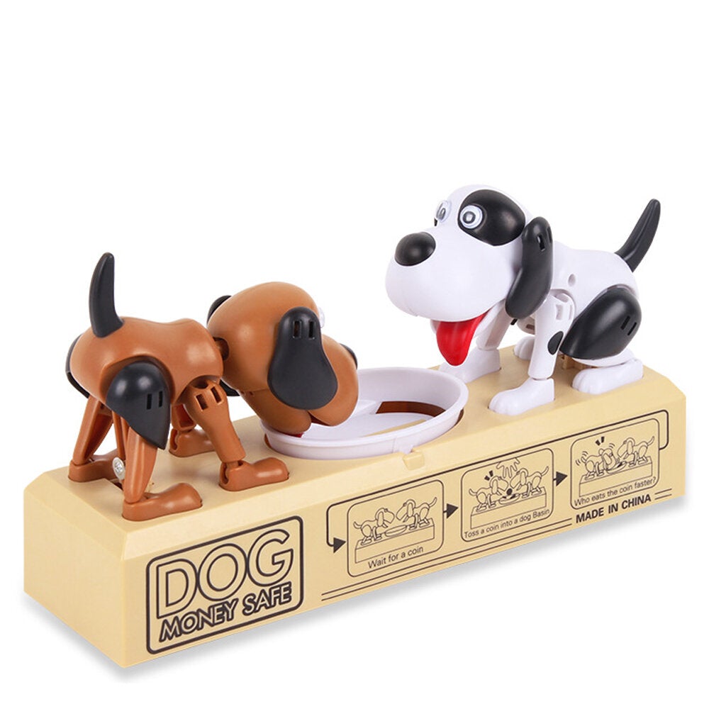 Creative Magic Stealing Coin Double Hungry Dog Money Box Cute Saving Money Dogs Doll Gifts for Kids Gift