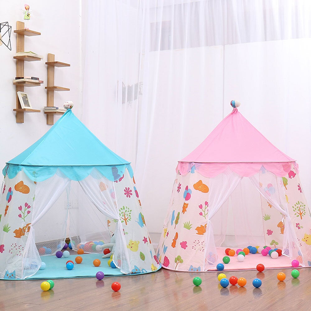 Kid Princess Castle Tent Portable Folding Children's Tents Baby Outdoors Play House for Infant Indoors Room Toddler Game Tent