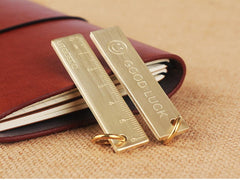 60mm EDC Copper Keychain Good Luck Ruler With Key Ring