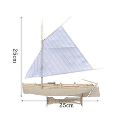 Wooden Sailing Boat Assembly Model Kit Laser Cutting Process DIY Toy