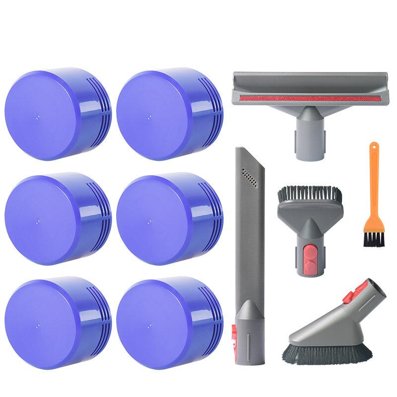 11pc Replacements for Dyson V7 V8 V10 Vacuum Cleaner Parts Accessories Filters*6 Brush Heads*4 Cleaning Tool*1
