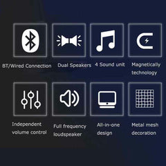Wireless bluetooth Speaker Double Units 3D Sound LED Display Alarm Clock FM Radio Soundbar Desktop Speaker AUX TF Card for Phone Laptop