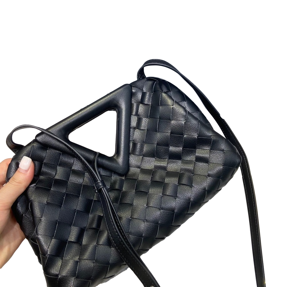 summer new fashion 100% real sheepskin ladies clutch simple inverted triangle shoulder messenger bag b home woven handbag