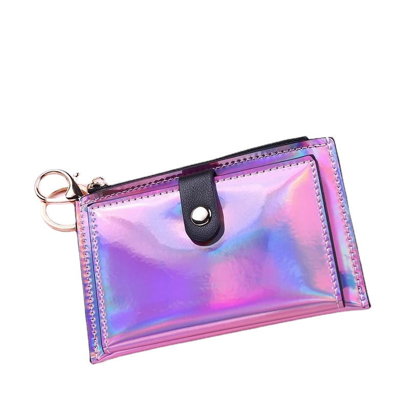 New Laser Women Wallets Fashion Keychain Zipper Coin Purse Mini Small Money Bag Credit Card Holder