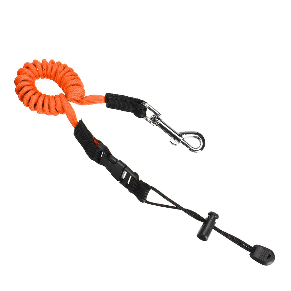 Portable Safety Kayak Canoe Boat Paddle Leash Elastic Fishing Rod Coiled Lanyard Tie Rope