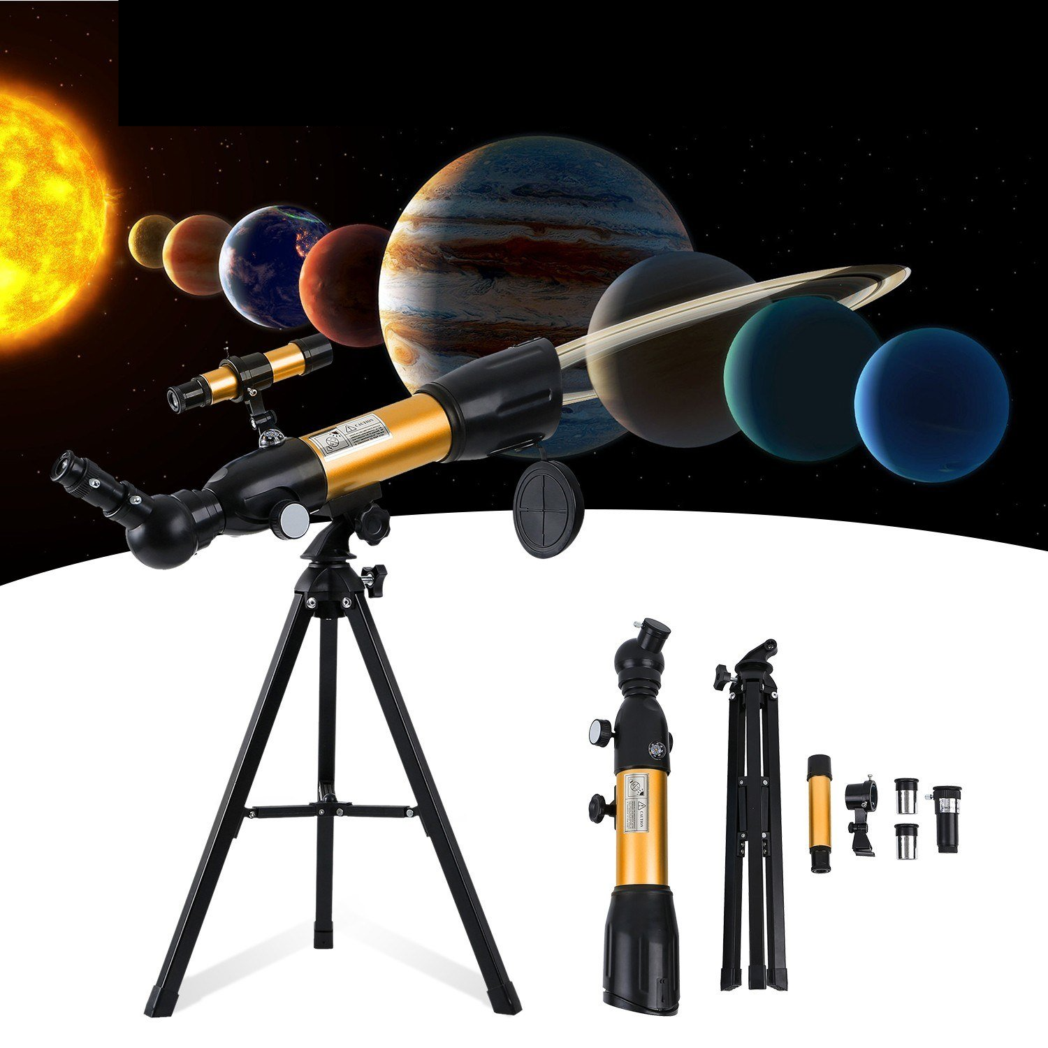 Astronomical Telescope 90X HD Monocular Refractor Spotting Scope for Star Gazing Bird Watching Camping