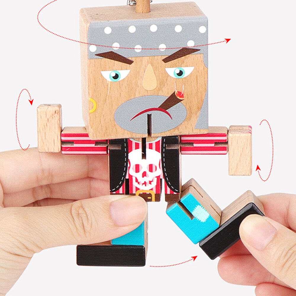 Mini Multi-function Puzzle Wooden Variety Pirates Novelties Cube Toys for Gift