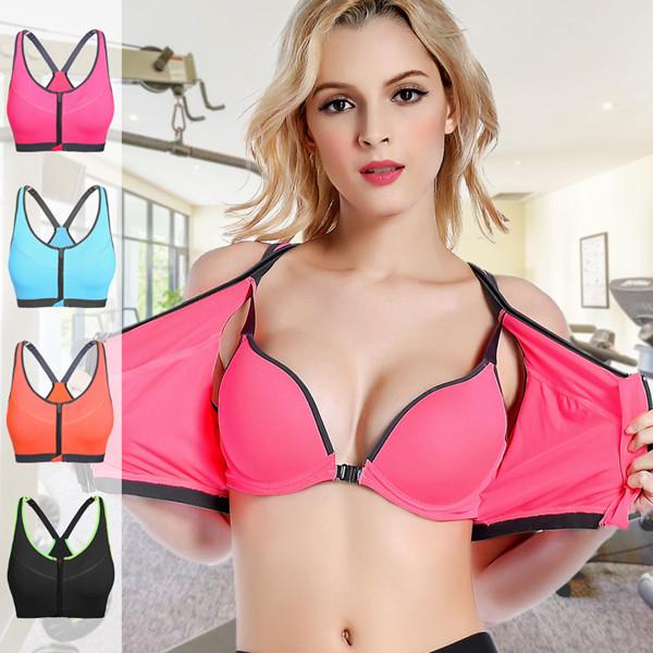 Professional Shakeproof Front Zipper Breathable Sports Bra