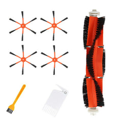 7pcs Home Appliance Parts for Xiaomi Roborock S6 S55 Vacuum Cleaner Orange Side Brushes*4 Main Brush*1 White Cleaning Yellow