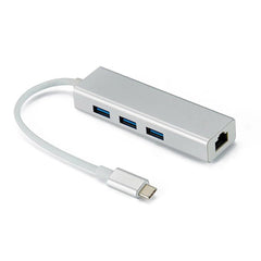 3100M 4 In 1 USB 3.0 Type C to Ethernet RJ45 Expansion Adapter Converter HUB For Laptop MacBook Computer