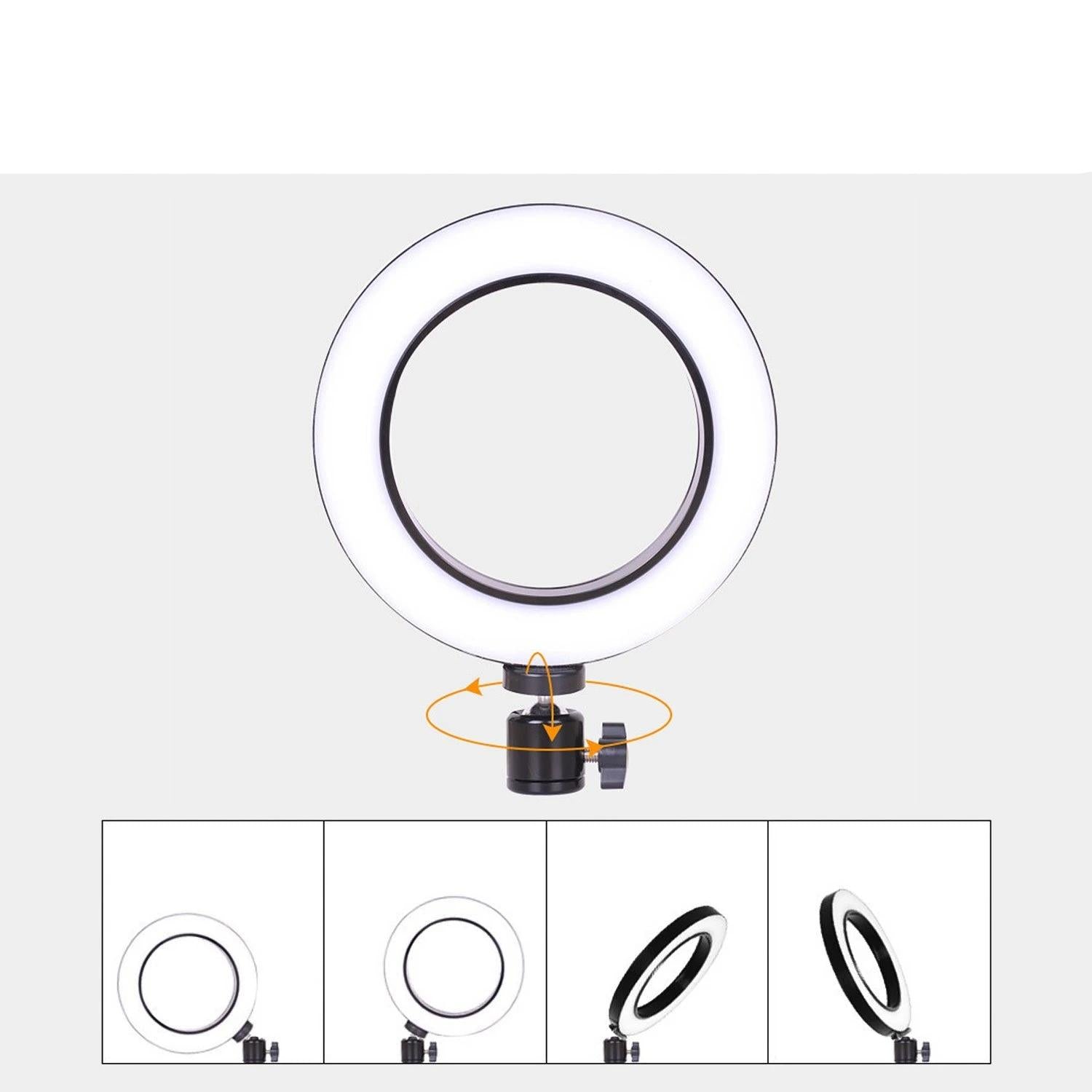 20cm Bi-color Dimmable Tabletop LED Ring Light Kit