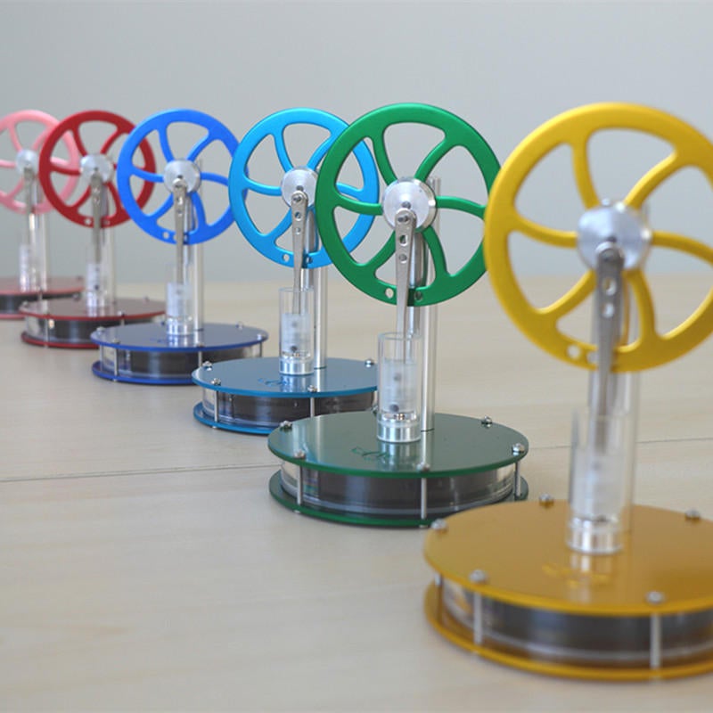 Low Temperature Difference Hot Air Stirling Engine Colorful STEM Model Physics Experiment