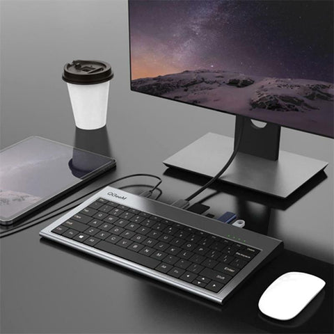 Aluminum Alloy Keyboard + 11 In 1 USB-C Hub Docking Station Adapter With 4K HDMI HD Display 1080P Power Deliver