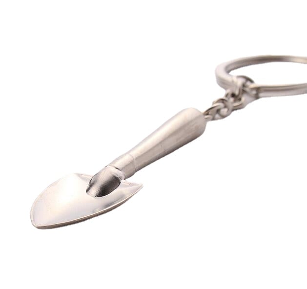 1PC Keyring Tools Metal Silver Keychain Work Shovel Mini Tool
