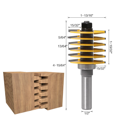 Finger Joint Router Bit Tenon Cutter Industrial Grade for Wood Tool 8mm and 1/2'' Shank Optional