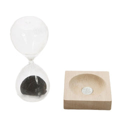 Iron Powder Magnet Hourglass With Wooden Holder Desk Toy