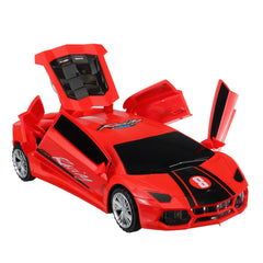 Electric 360 Rotary Universal Wheels Diecast Car Door Openable Model with Lighting Sound Toy for Kids Gift