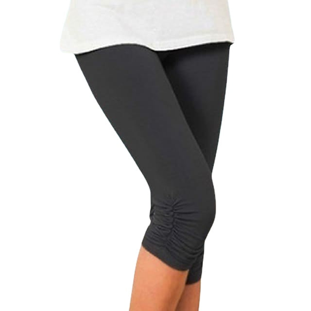 Fashion Calf-Length Stretchy Tummy Control Butt Women's Capri Pants