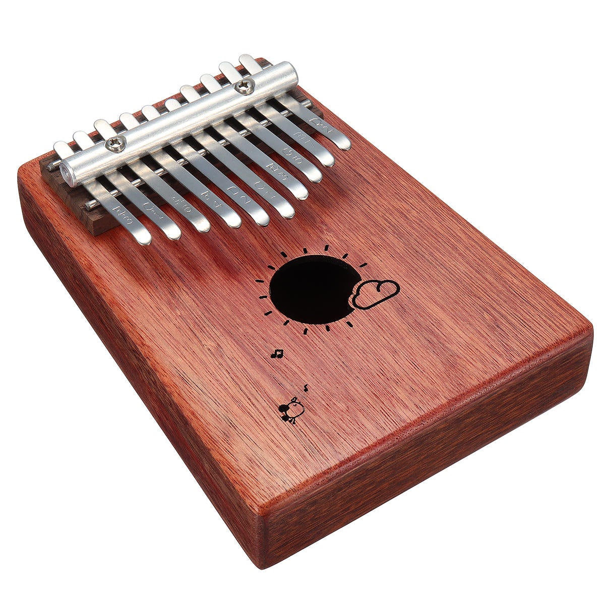 10 Keys Kalimba African Solid Mahogany Wood Thumb Piano Finger Percussion for Gifts