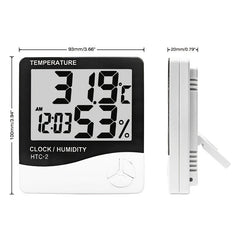 Outdoor Indoor Thermometer Electronic Hygrometer With Clock Sensor Head