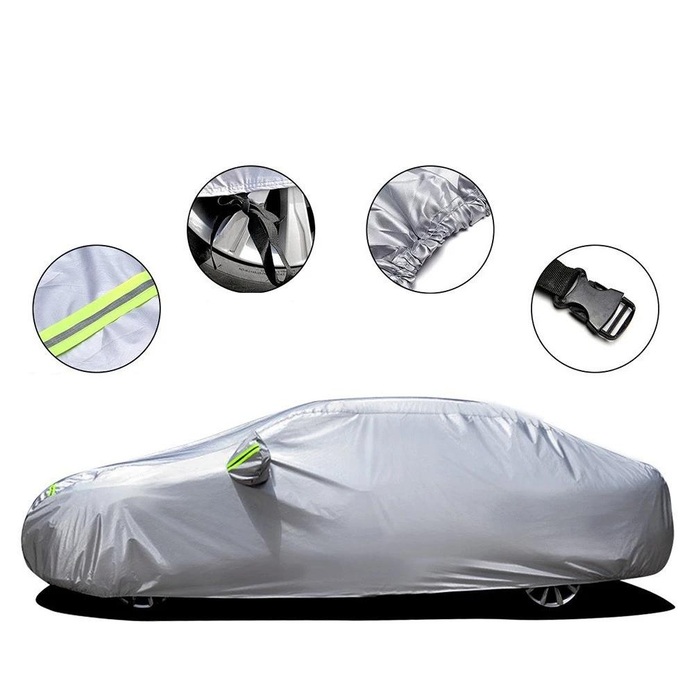 Car Full Sedan Covers with Reflective Strip Sunscreen Protection Dustproof UV Scratch-Resistant Universal