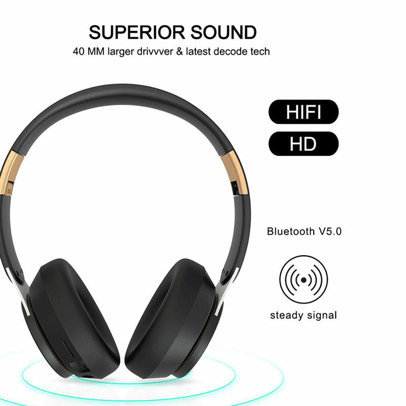 Wireless Headphone Foldable Headset 20H Playtime bluetooth Earphone Over Ear Stereo Built-in Mic