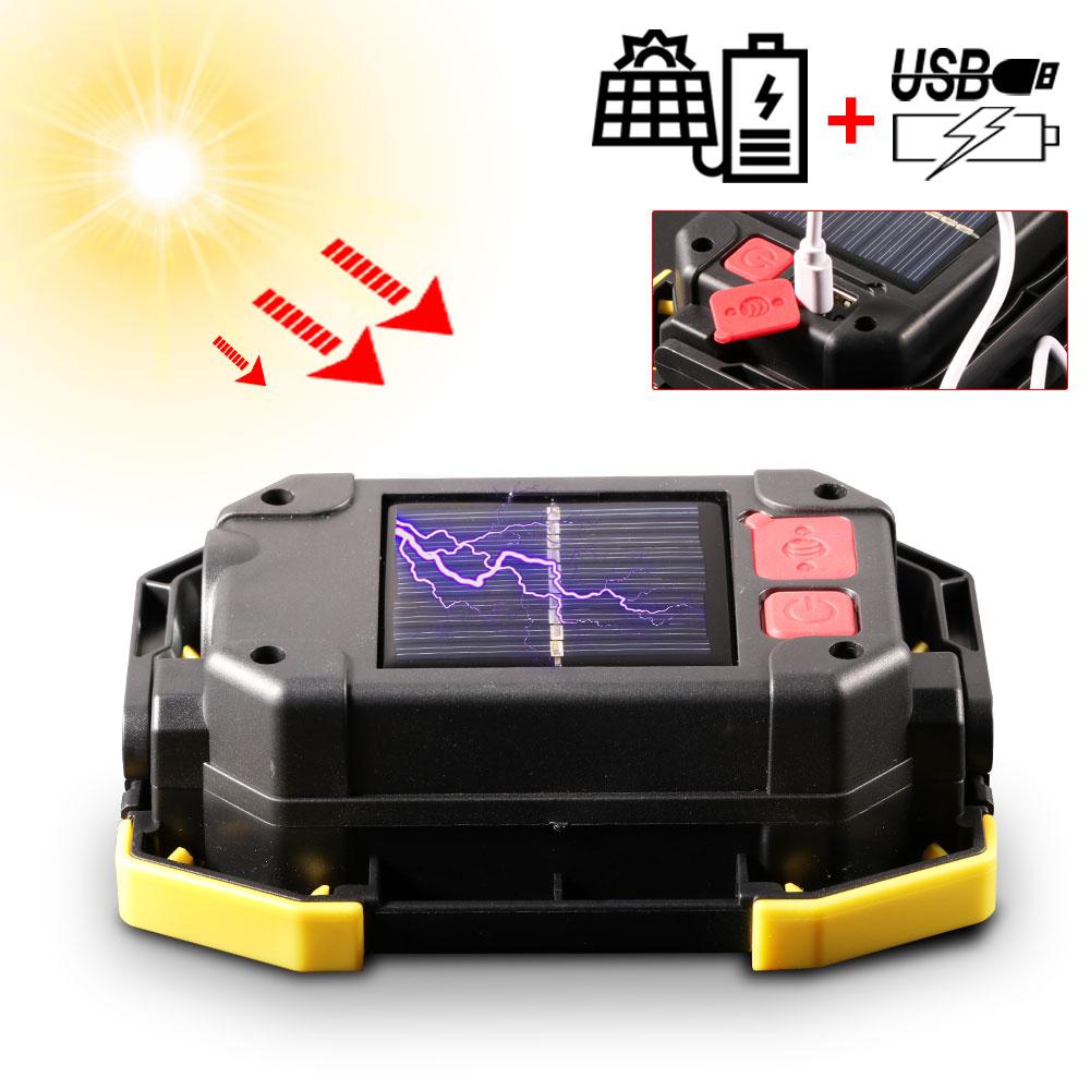 Portable IP65 Waterproof 50W LED COB Floodlight support Solar USB Rechargeable 220V