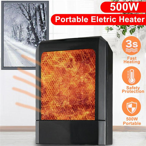 500W Portable Ceramic Electric Fan Heater