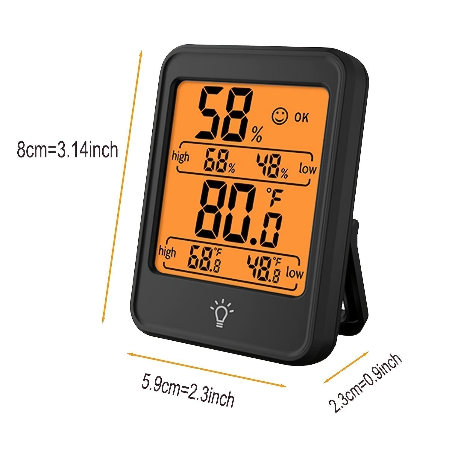 Digital Temperature Humidity Monitor Hygrometer with Backlight For Indoor