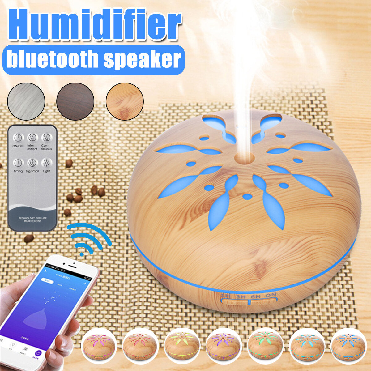 550ml Ultrasonic Air Humidifier Mini LED Aroma Diffuser Air Aromatherapy Purifier Essential Oil for Home Office