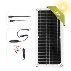 12W Solar Panel Kit USB Port Off Grid Monocrystalline Module