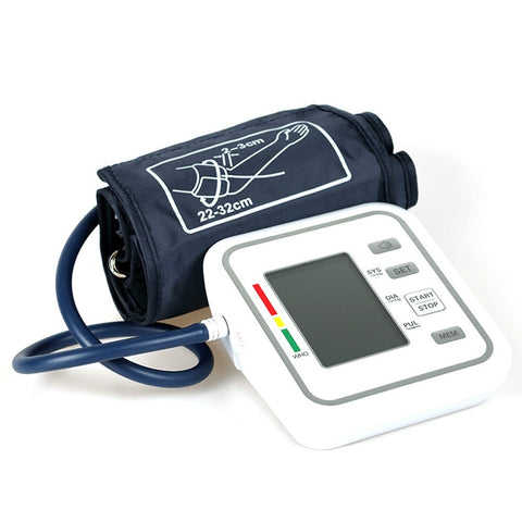 Upper Arm Style Automatic Electronic Blood Pressure Monitor with Large LCD Display Digital Intelligent Blood Pressure Meter Measurement Tool