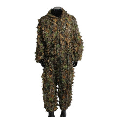 Mens 3D Tactic Sniper Clothes Lightweight Hooded Camouflage Ghillie Leaf Suit