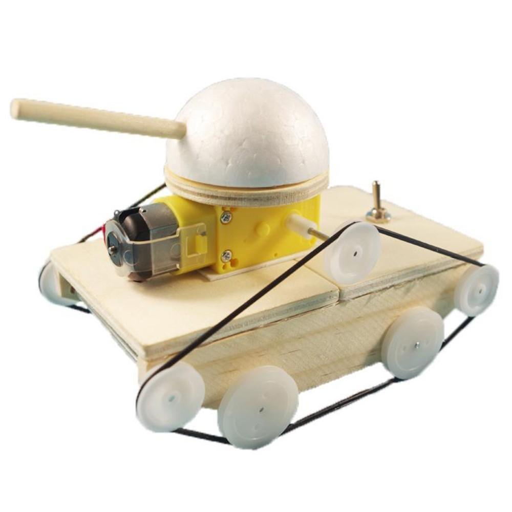 Wood Tank Building Kit 3D Assemble Wooden Car DIY Four-wheel-drive Model Material Set