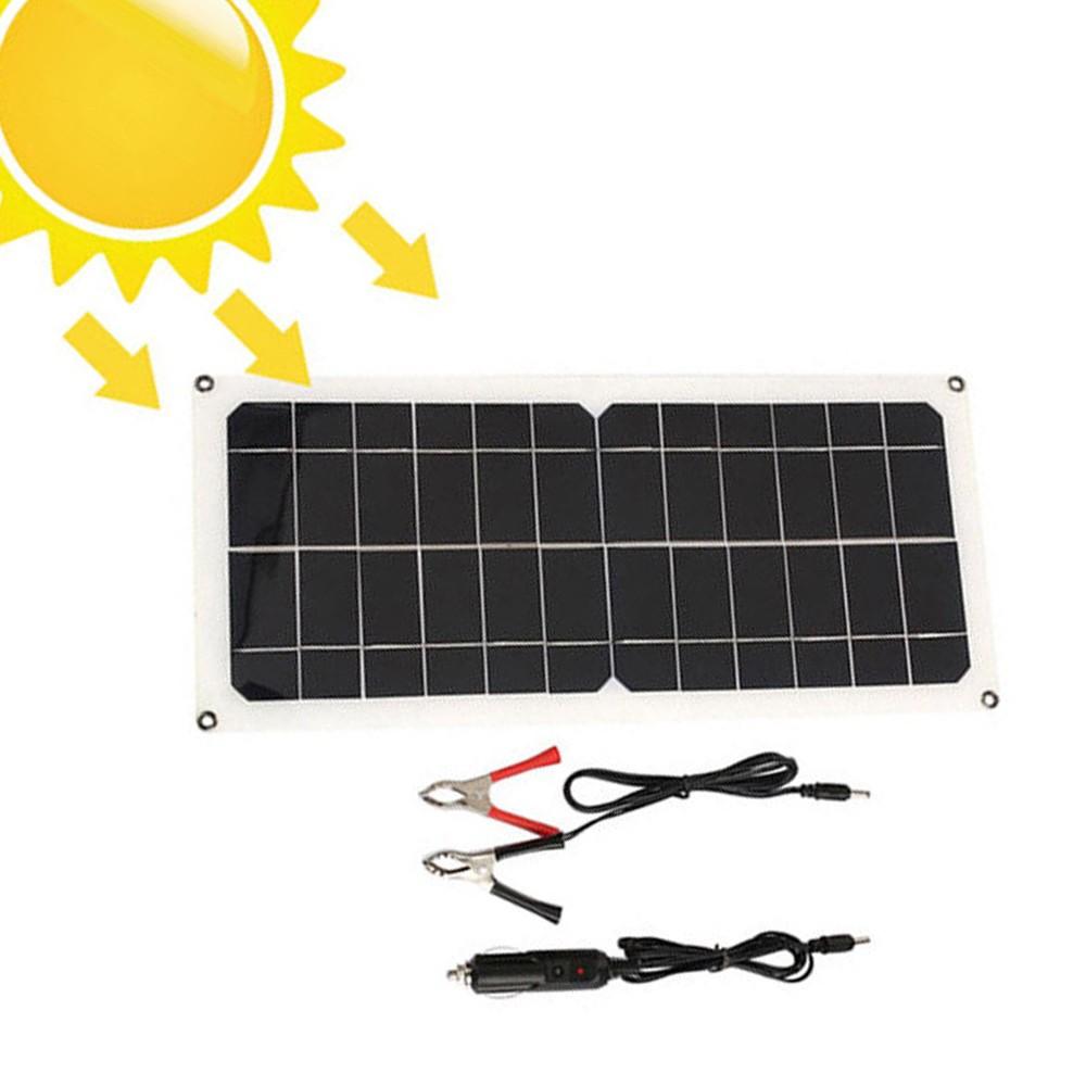 Monocrystaline Solar Panel USB Charger Kit with 10A Controller & Cables