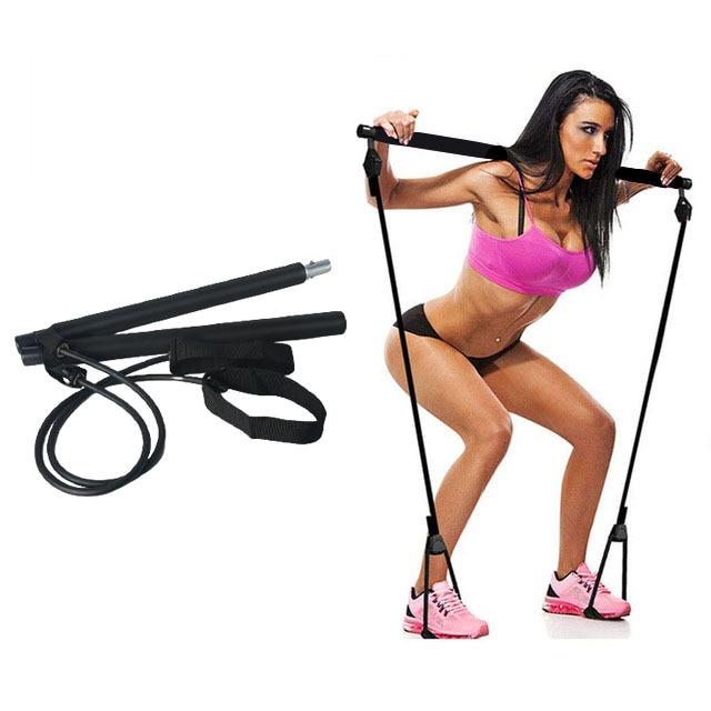 New Fitness Sport Pilate Bar Kit Gym Exercise Workout Stick with Resistance Band Body Building Puller