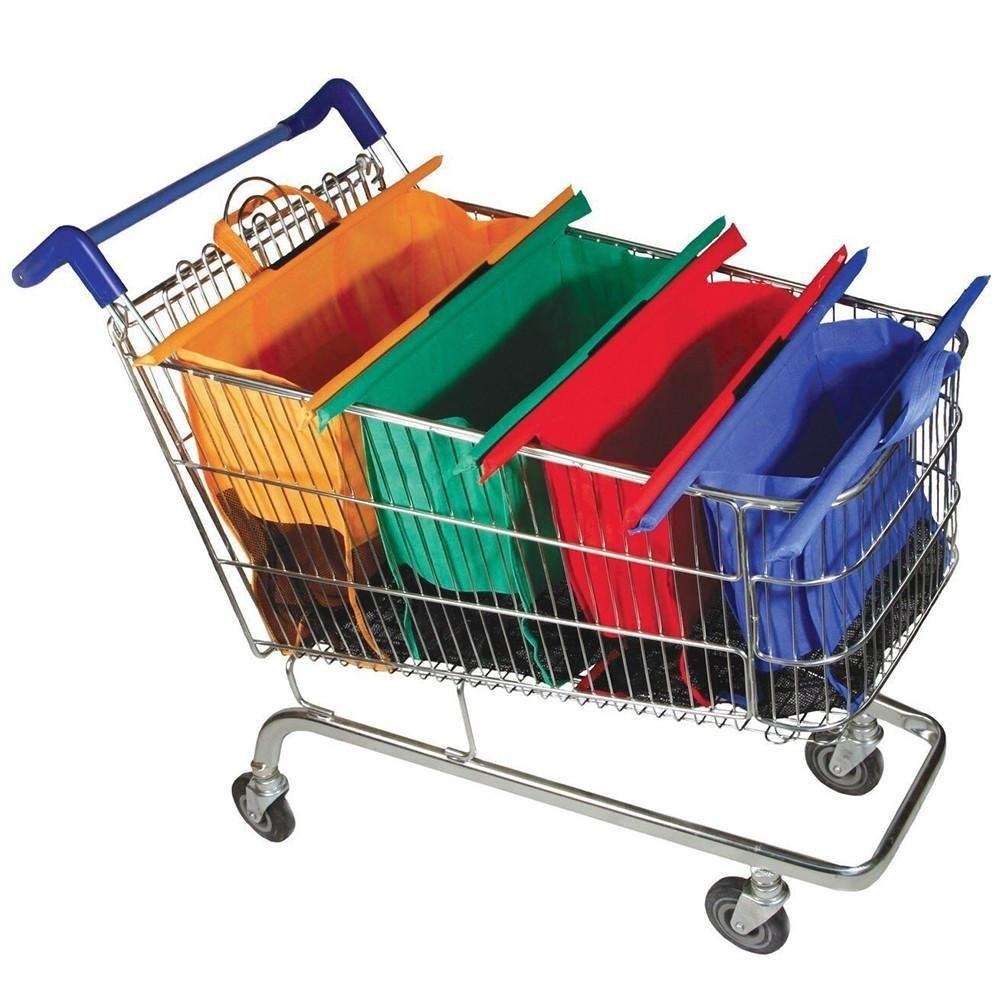 Thicken Cart Trolley Supermarket Shopping Grocery Grab Storage Bags 4pcs/Set