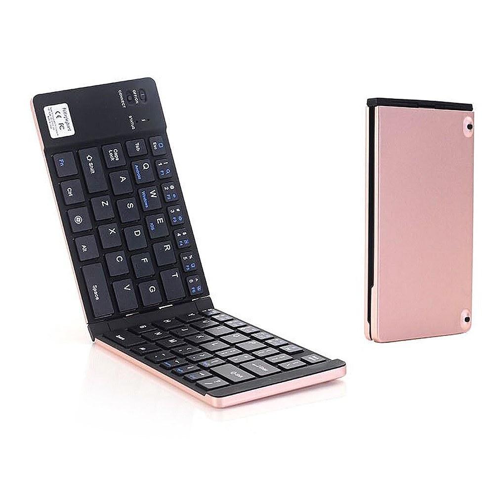 Mini Portable Wireless Keyboard 66 Keys Folding with Stand for Phone/Tablet/Laptop