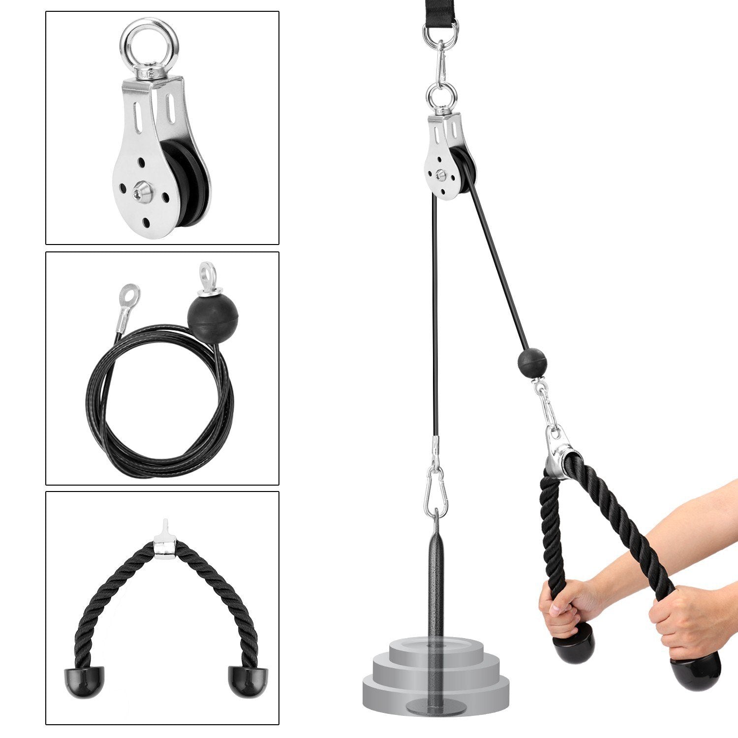 Fitness DIY Pulley Cable Machine Attachment System Loading Pin Lifting