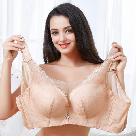 Sexy Women Lace Bra Plus Size 3/4 Cup Push Up Brassiere Padded Large Underwear