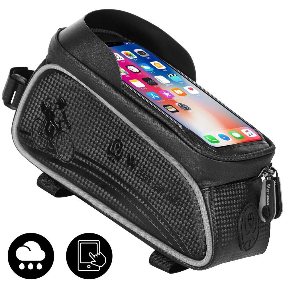 MTB Road Cycling Waterproof Top Tube Bag Touch Screen Bicycle Front Frame Pannier