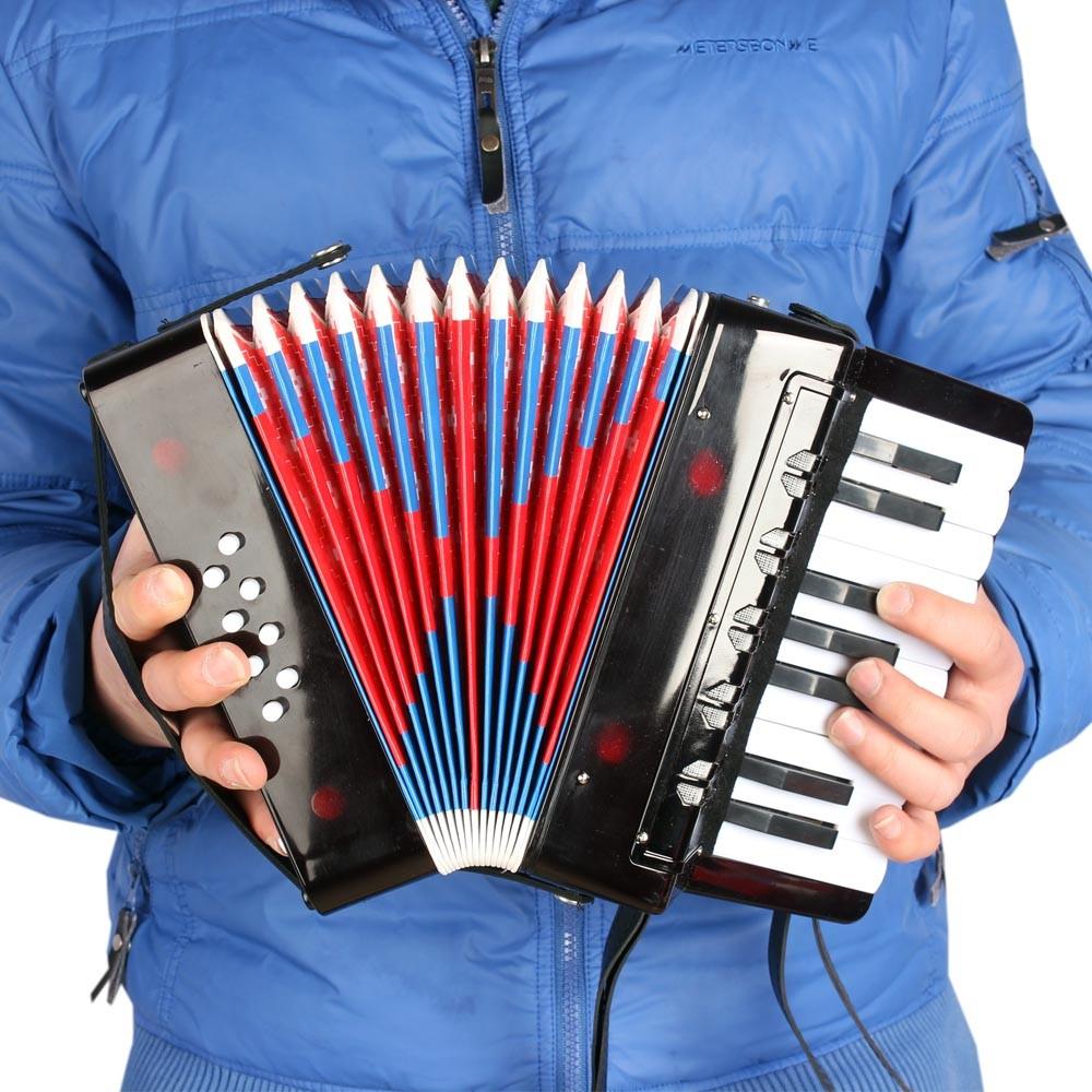 17-Key 8 Bass Mini Small Accordion Educational Musical Instrument Rhythm Band Toy