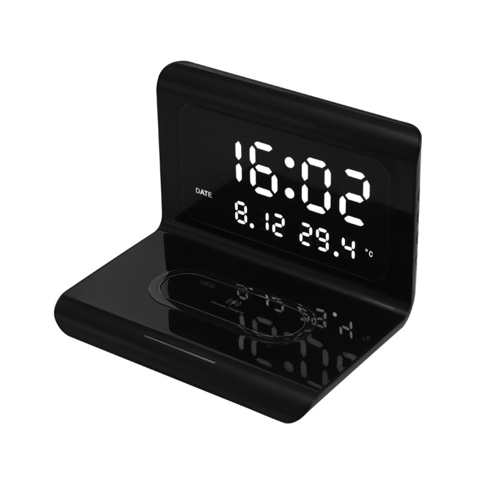 10W Wireless Charger Pad and Alarm Clock Thermometer