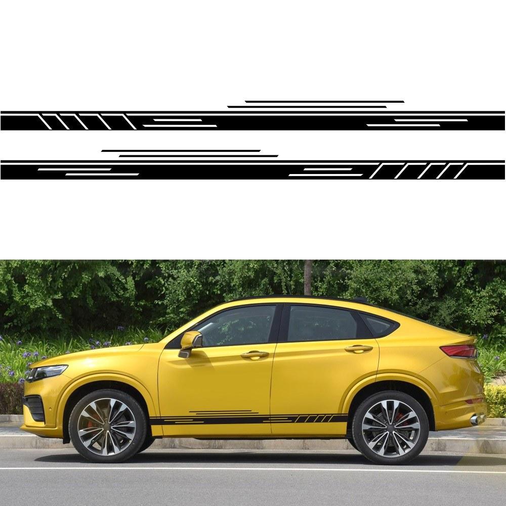 Car Sticker Side Door Stripes Racing Decal Auto Body Decor 1Pair