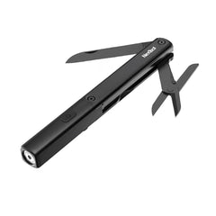 Multi-functional Pen Tools 3-IN-1 Flashlight Knife Scissors USB Rechargeable IPX4
