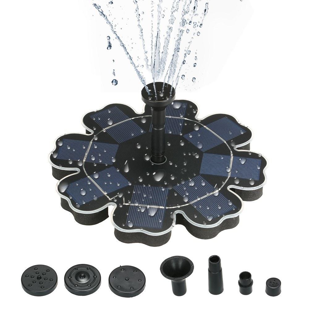 Solar Power Fountain Flower-shape Panel Energy-saving Water Pump 195mm/7.68"