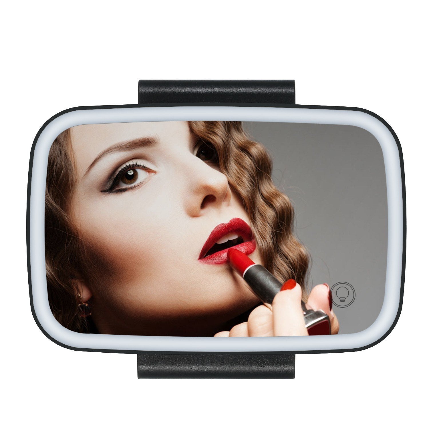 Car Mirror with LED Lights Makeup Sun-shading Cosmetic Adjustable Vanity Clip