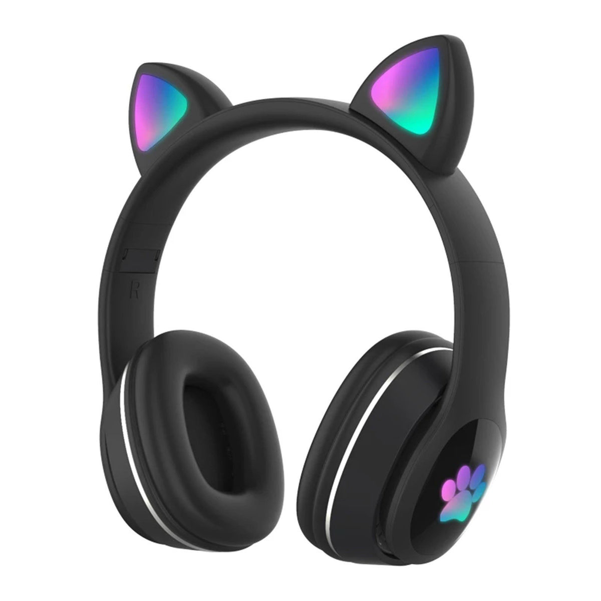 Over Ear Music Wireless Headset Glowing Cat Headphones 7 Color Breathing Lights