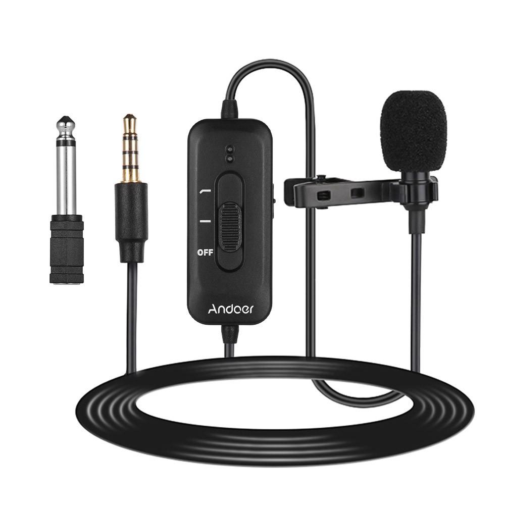 Omni-directional Clip-on Lavalier Microphone 3.5mm Plug Condenser Mic